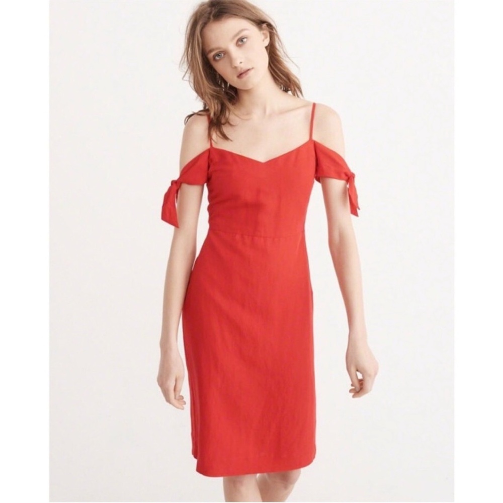 Abercrombie & Fitch Mini Cocktail Tie Shoulder Dress Size 10 Tall